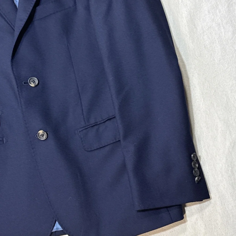 Strong Suit Blazer Mens 38S Blue Wool Flexo Sport Coat Jacket